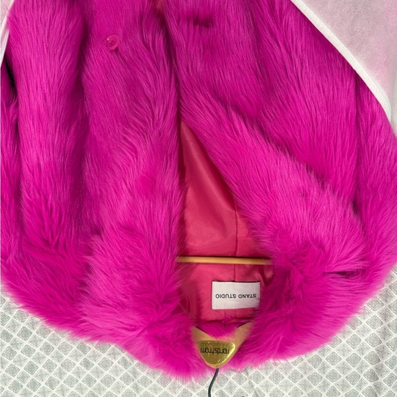Stand Studio Faux Fur Fuchsia Pink Jacket - Picture 4 of 6